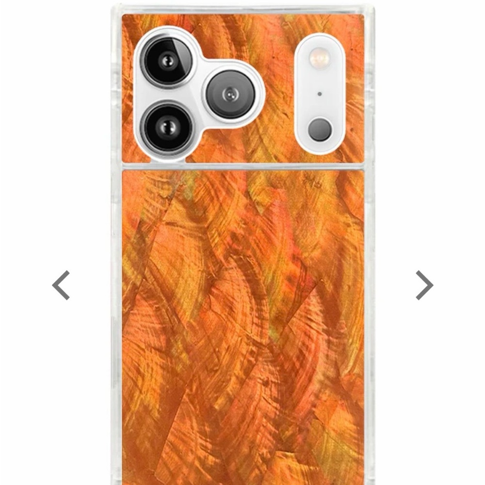 Flaunt iPhone 17 pro MagSafe case in orange mother of pearl